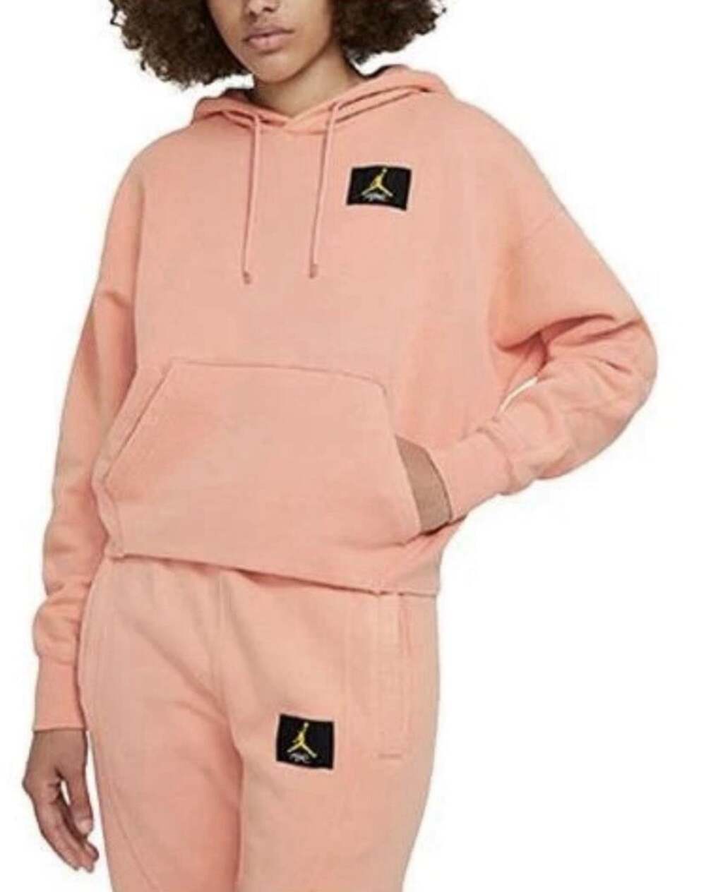 Jordan Flight Fleece Hoodie Pullover - Pink Orange Women’s S